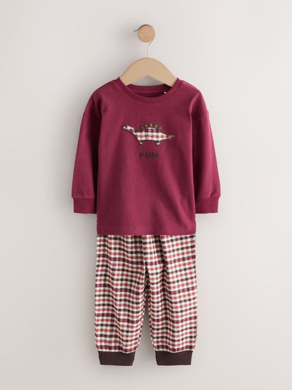 Red/Green Check Woven Bottom Pyjamas 3 Pack (9mths-12yrs)