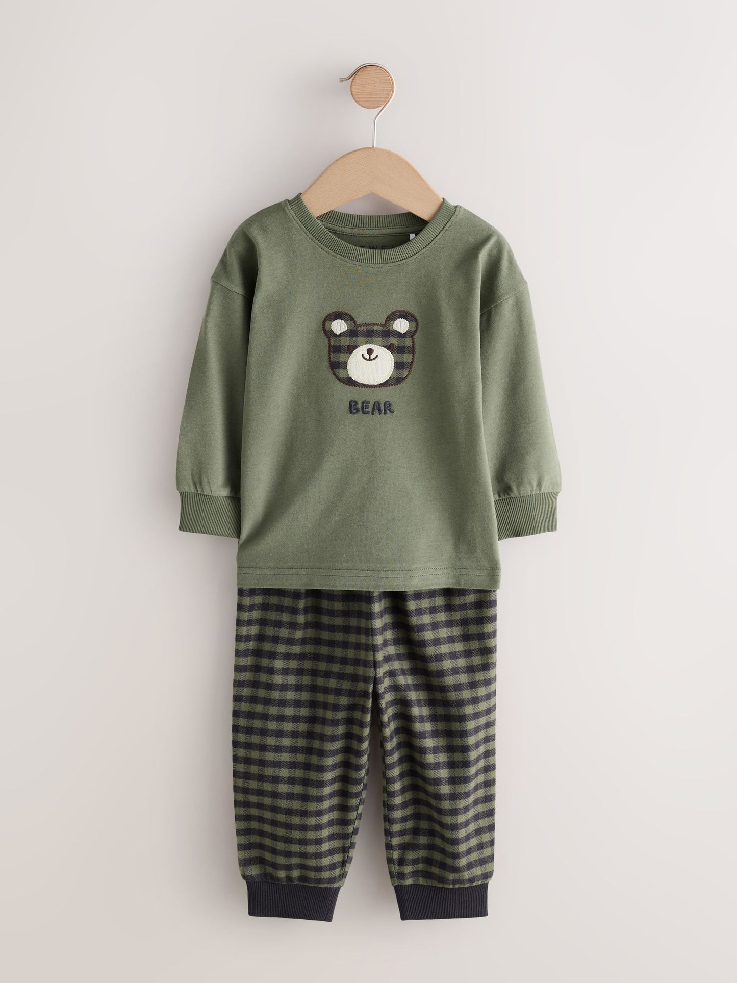 Red/Green Check Woven Bottom Pyjamas 3 Pack (9mths-12yrs)