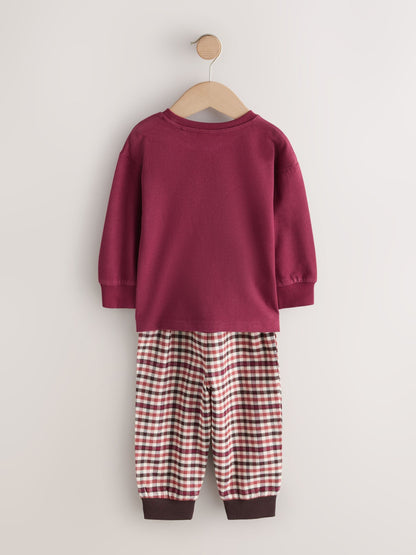 Red/Green Check Woven Bottom Pyjamas 3 Pack (9mths-12yrs)