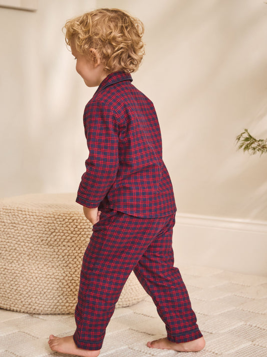 Red/Navy Check Button Down Pyjamas (9mths-10yrs) image 3