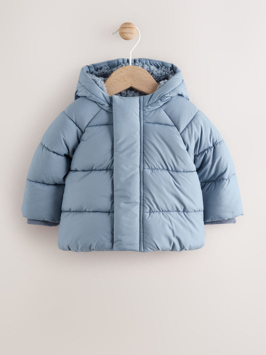 Blue Hooded Baby Puffer Jacket (0mths-2yrs)
