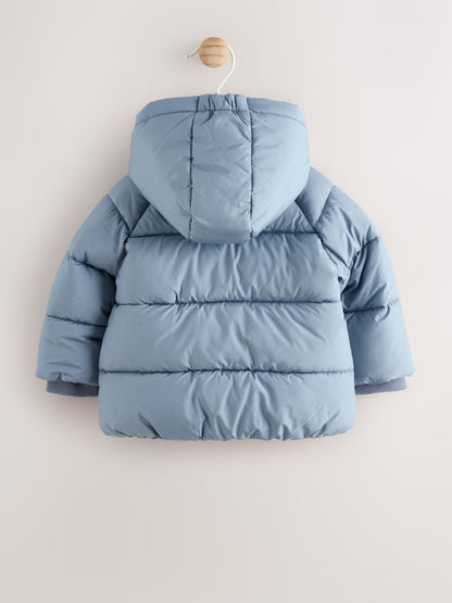 Blue Hooded Baby Puffer Jacket (0mths-2yrs)