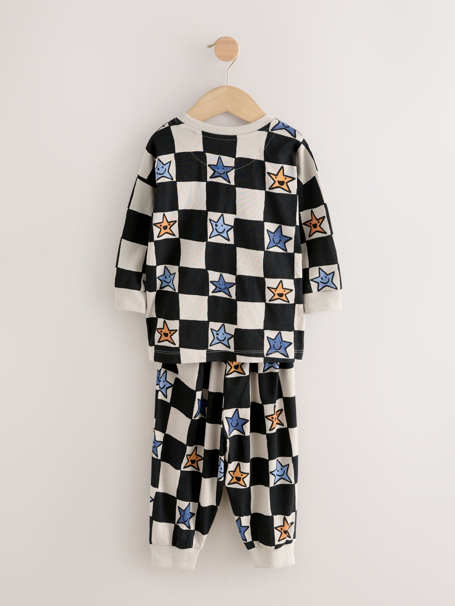 Multi Star and Checkerboard Oversized Pyjamas 3 Pack (9mths-10yrs) image 4