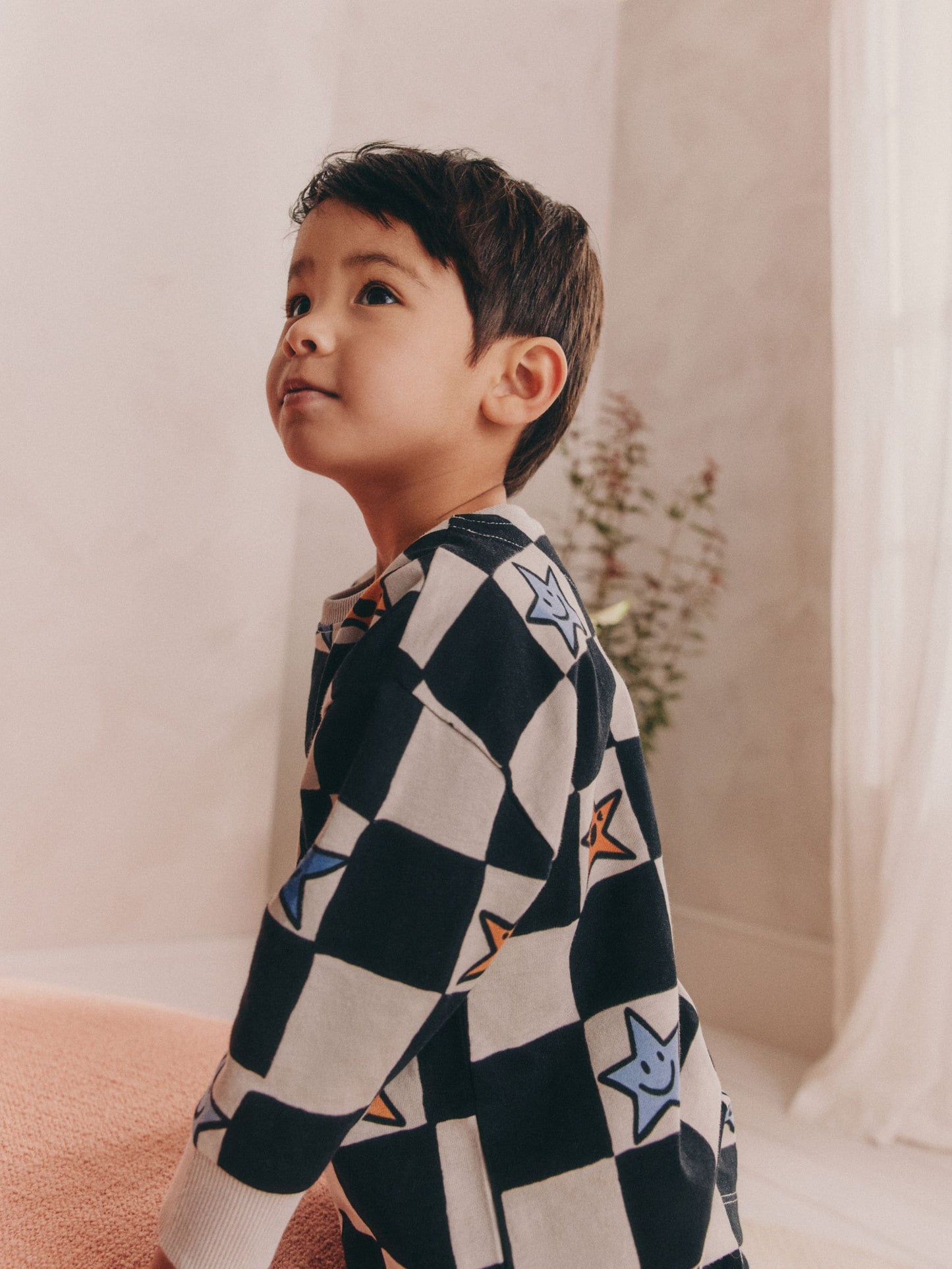 Multi Star and Checkerboard Oversized Pyjamas 3 Pack (9mths-10yrs) image 8