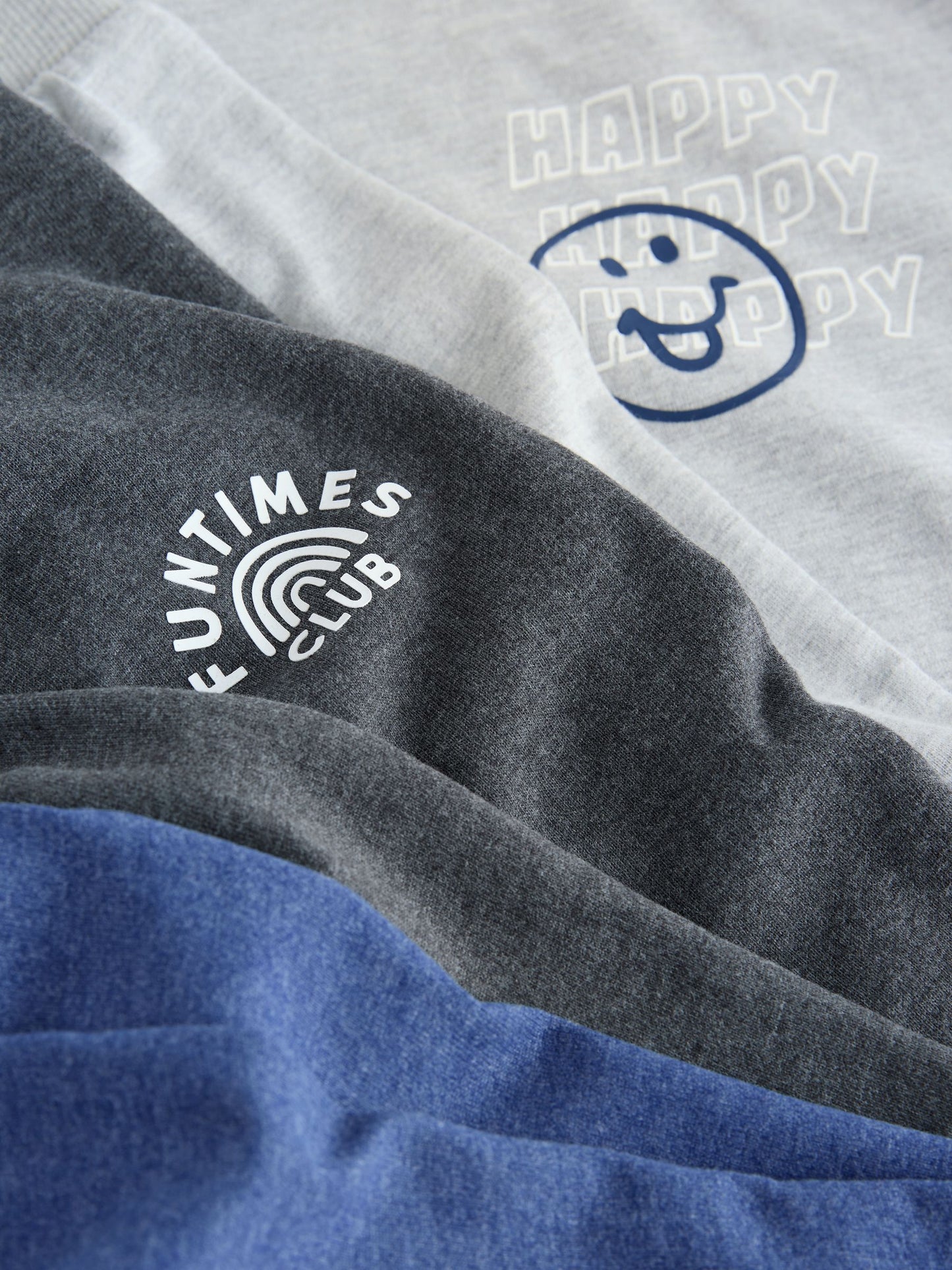 Blue/Grey Slogan Relaxed Fit Pyjamas 3 Pack (9mths-10yrs) image 4