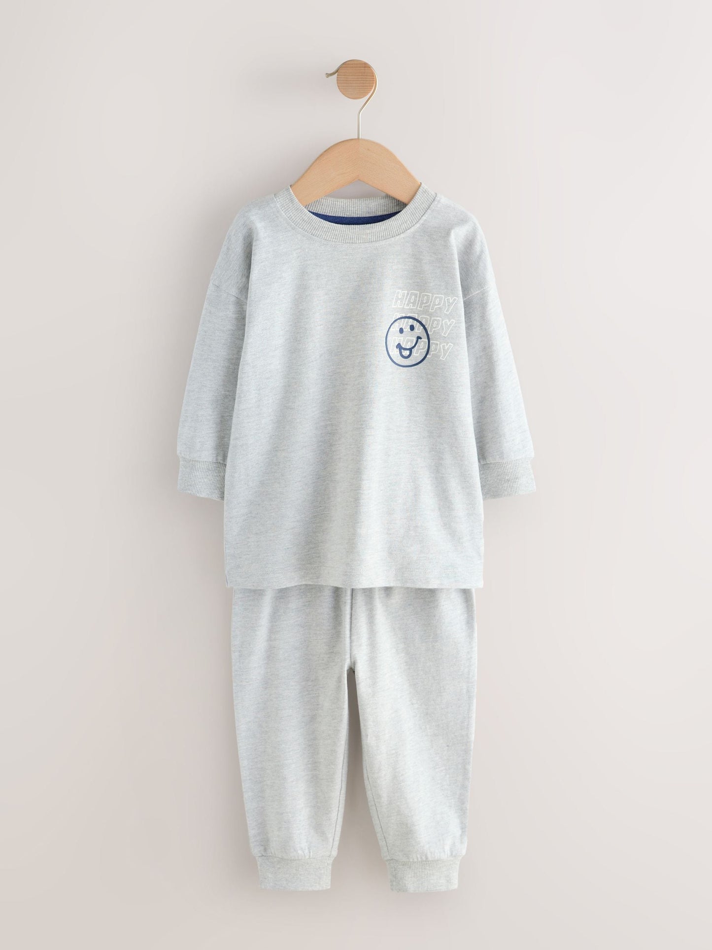 Blue/Grey Slogan Relaxed Fit Pyjamas 3 Pack (9mths-10yrs) image 11