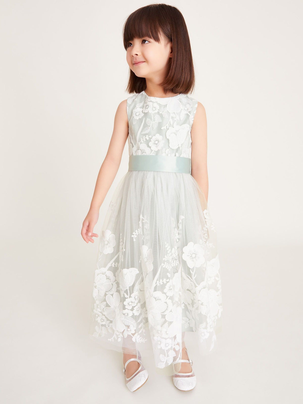Monsoon Green Alicia Embroidered Lace Maxi Dress - image 1