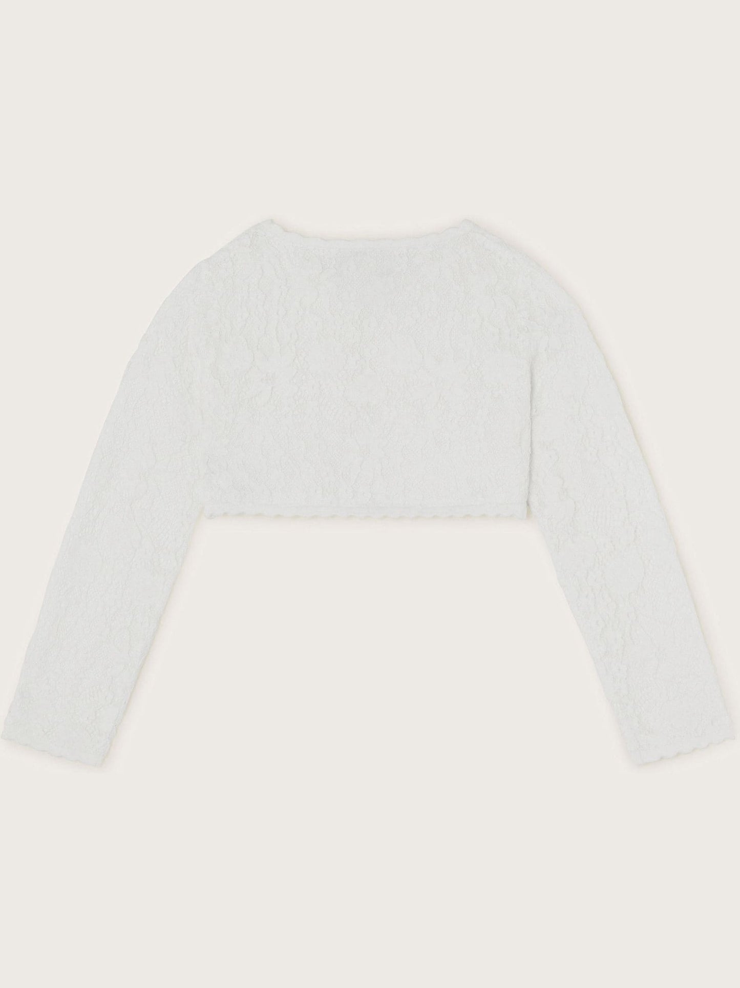 Monsoon White Emilia Lace Scallop Cardigan image 2