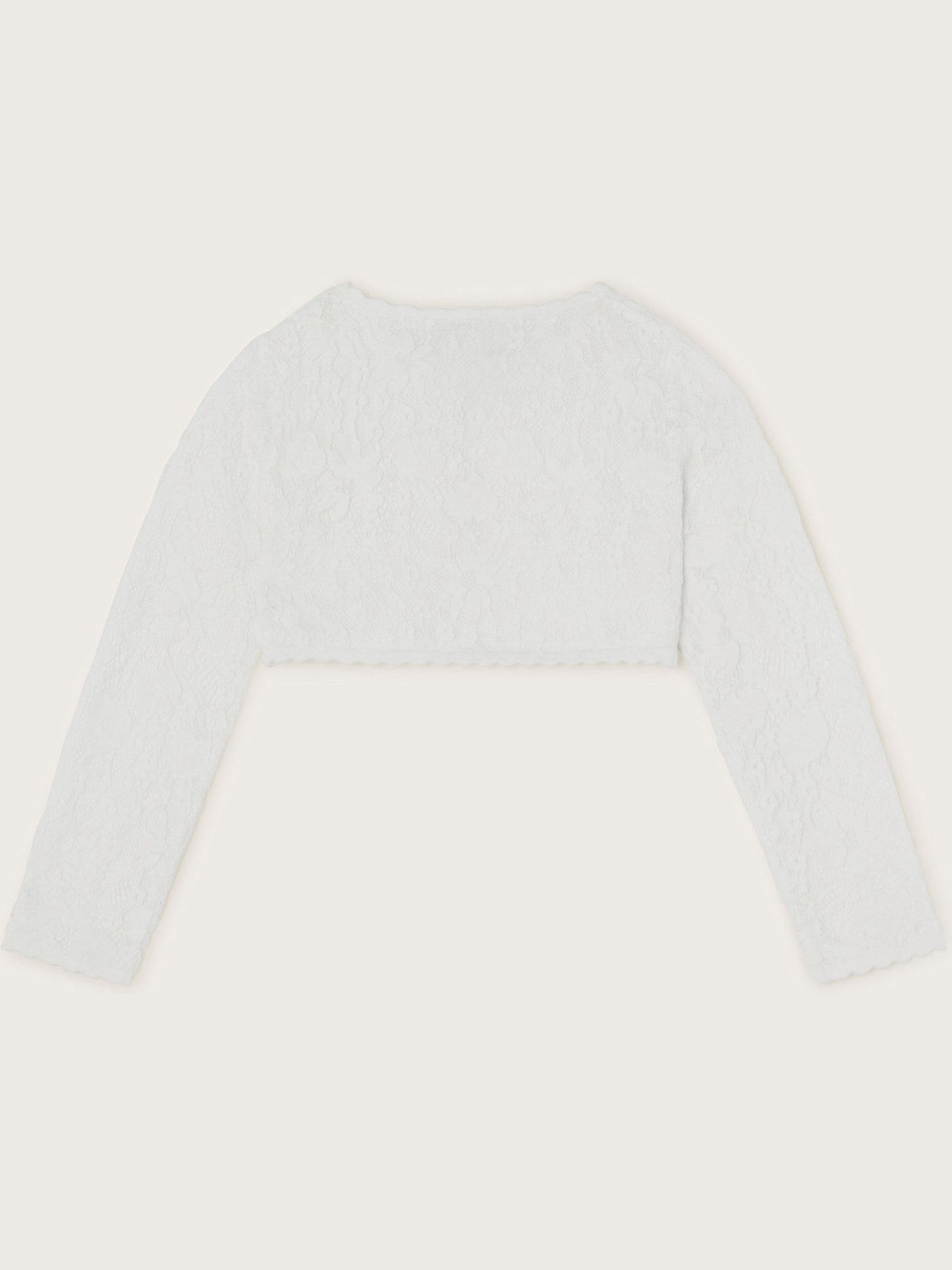 Monsoon White Emilia Lace Scallop Cardigan image 2