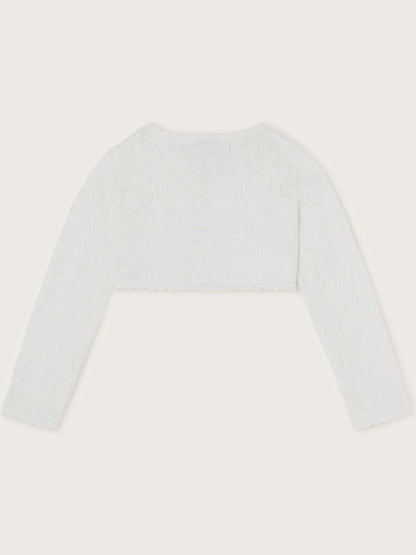 Monsoon White Emilia Lace Scallop Cardigan image 2