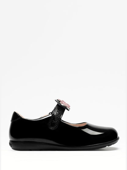 Lelli Kelly Black Patent Flower Melody 2 Wide Fit Shoes image 2