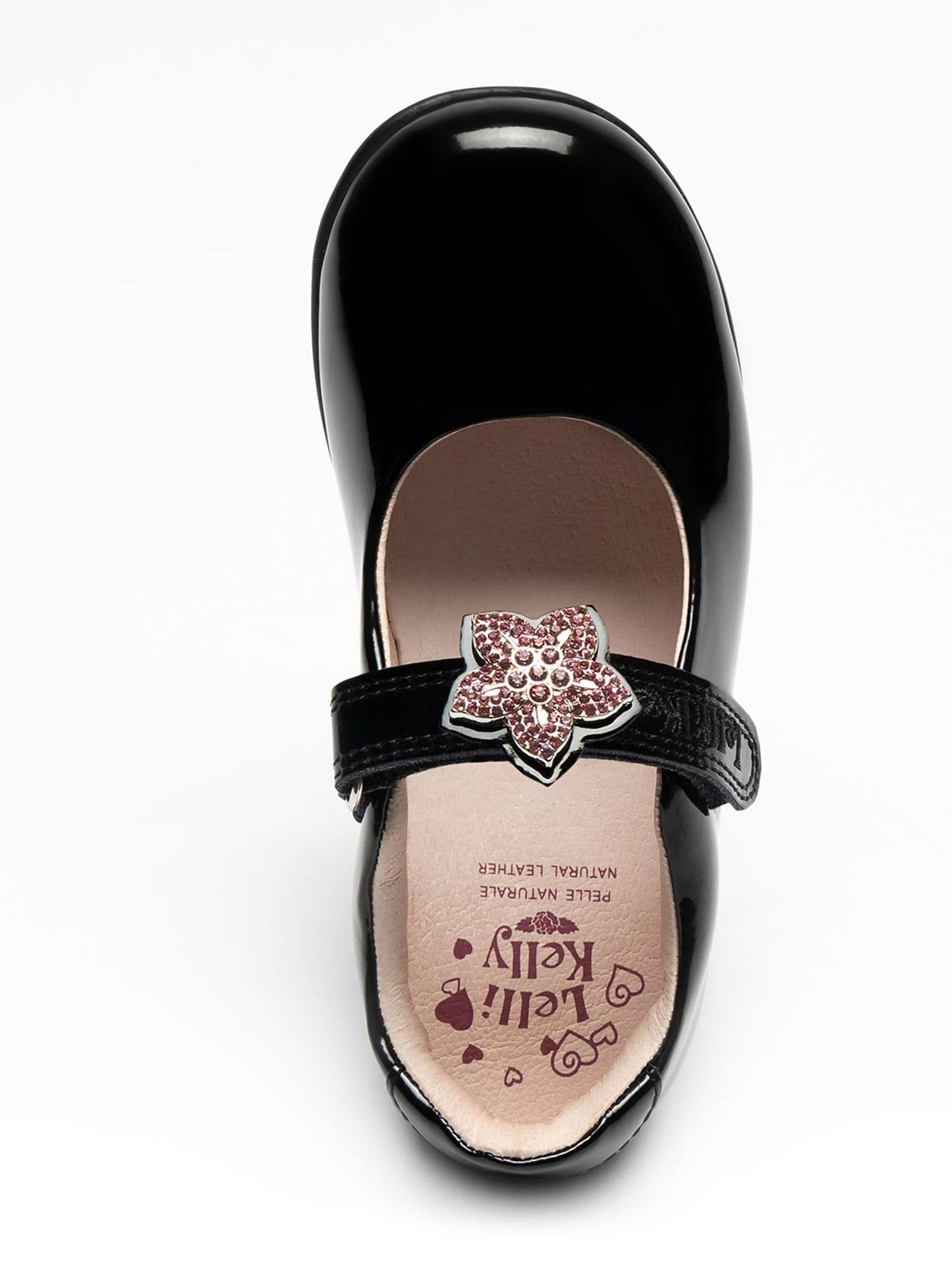 Lelli Kelly Black Patent Flower Melody 2 Wide Fit Shoes image 4