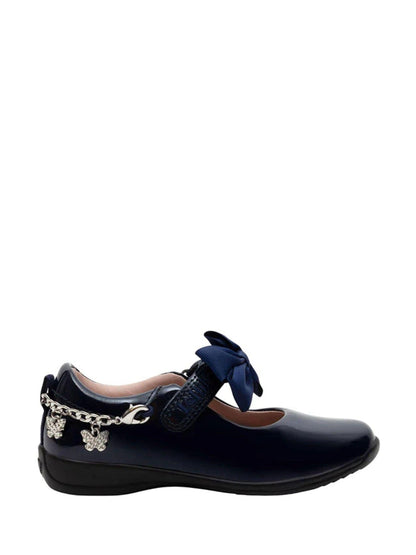 Lelli Kelly Black Patent Izzy Bow Shoes with Butterfly Charm image 2