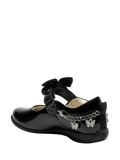 Lelli Kelly Black Patent Izzy Bow Shoes with Butterfly Charm image 3