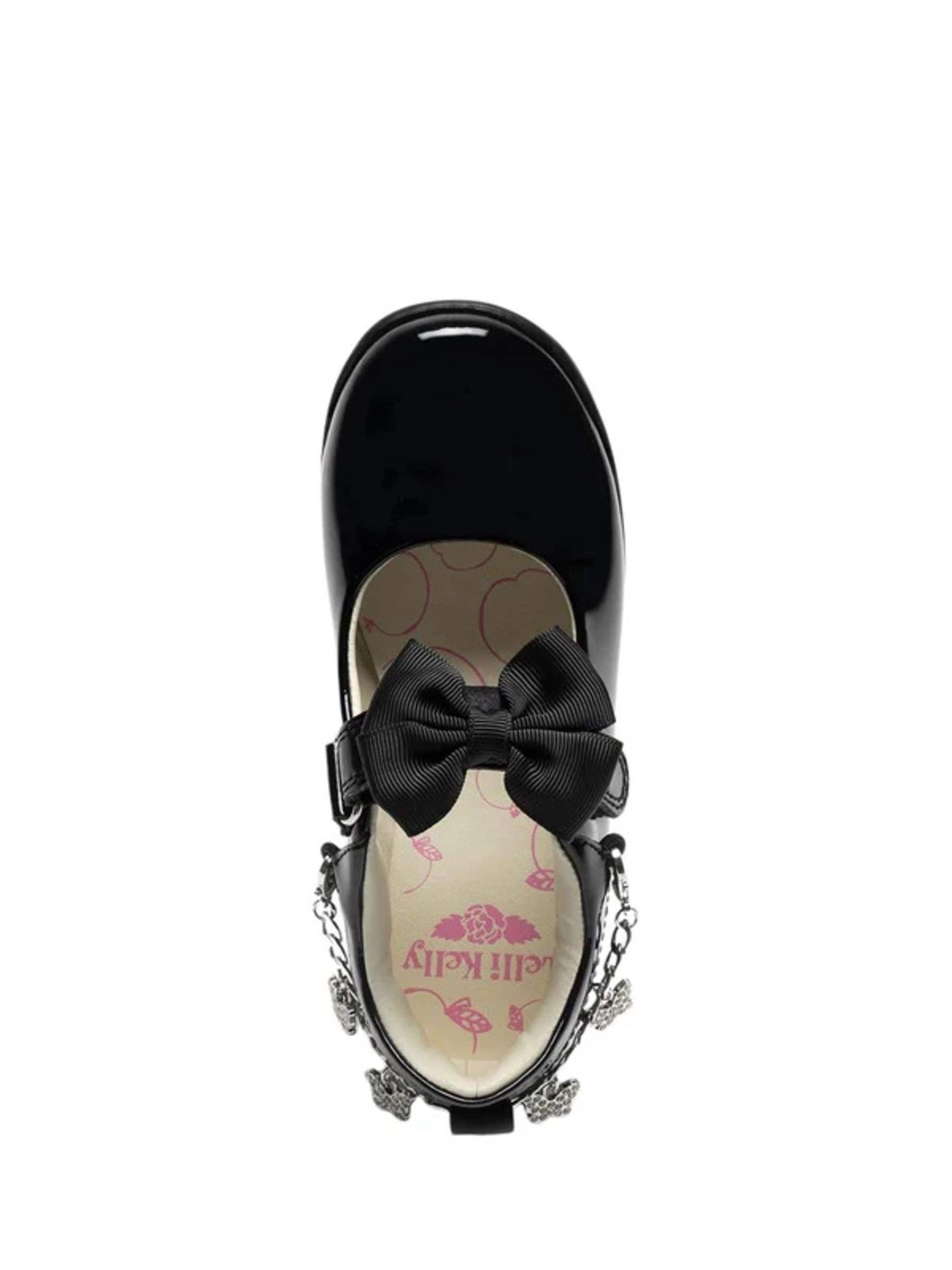 Lelli Kelly Black Patent Izzy Bow Shoes with Butterfly Charm image 4