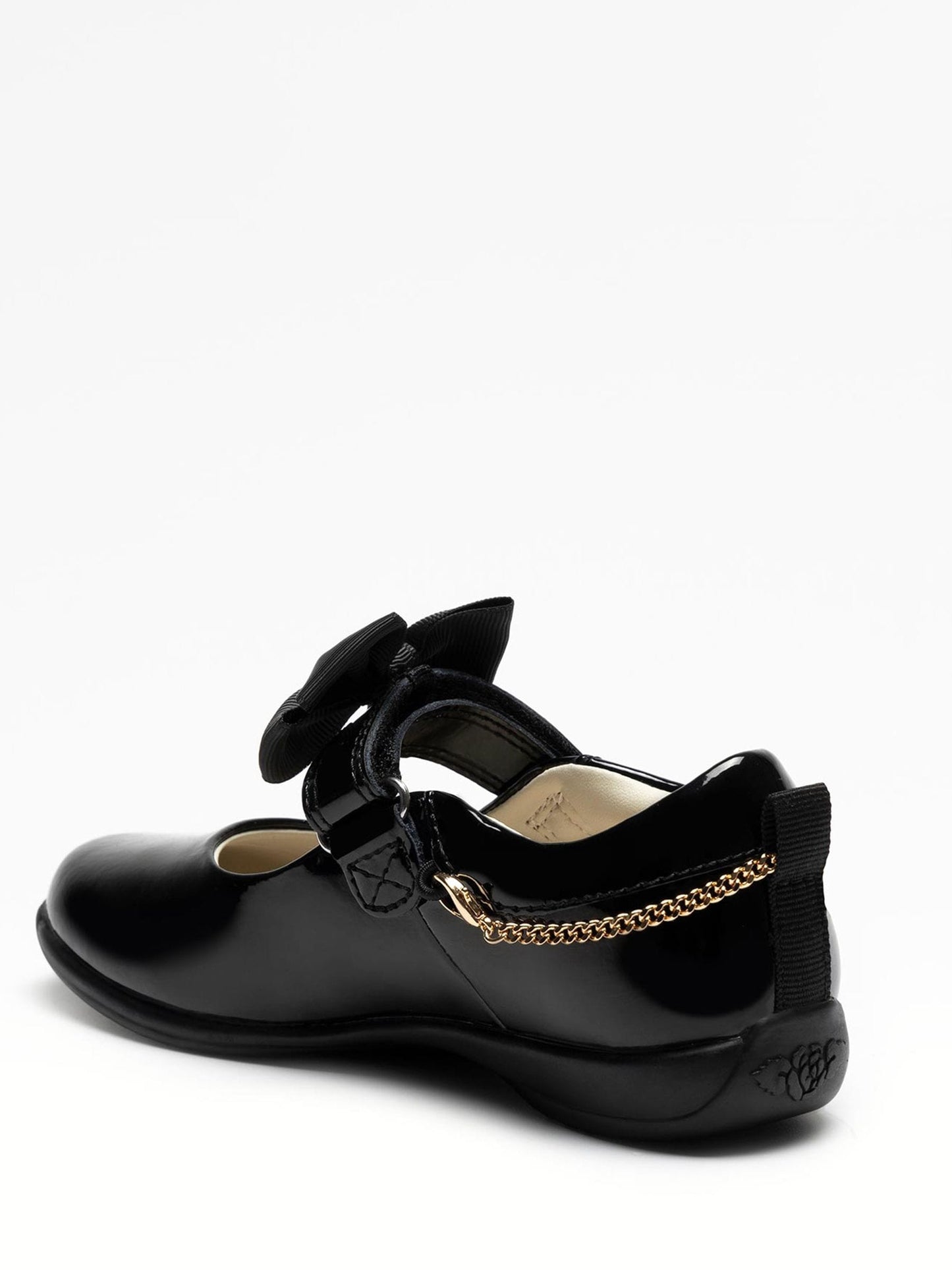 Lelli Kelly Black Patent Ophelia Bow Shoes with Flower Charm image 2