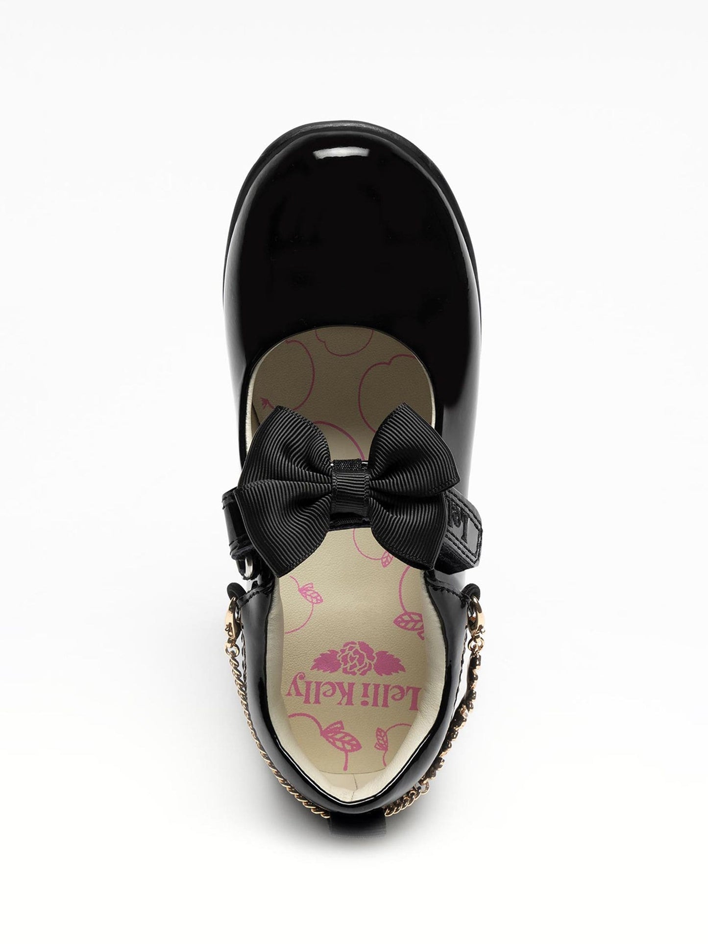 Lelli Kelly Black Patent Ophelia Bow Shoes with Flower Charm image 4