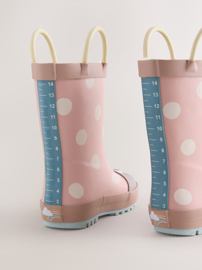 Pink Ladybird Handle Wellies image 3
