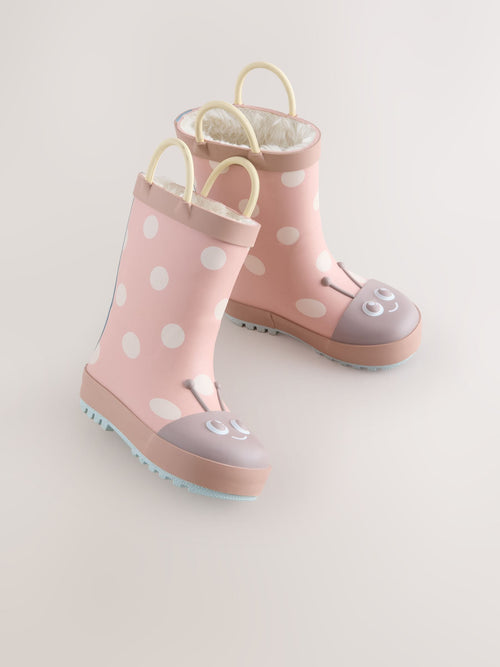Pink Ladybird Handle Wellies image 1