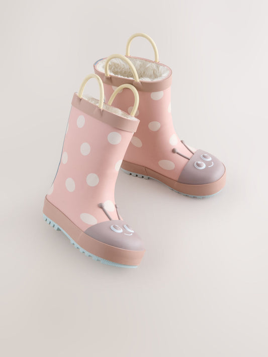 Pink Ladybird Handle Wellies image 1