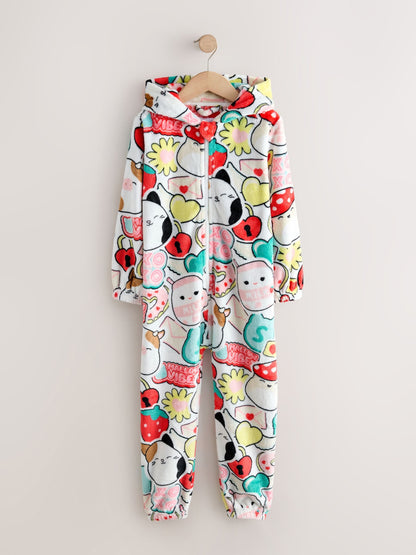 Red/Ecru Squishmallow Fleece All-In-One (6-14yrs)