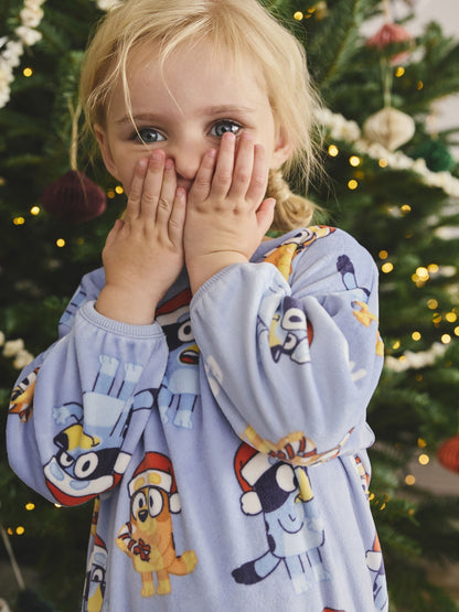 Blue AOP Bluey Cosy Fleece Pyjamas (12mths-10yrs)