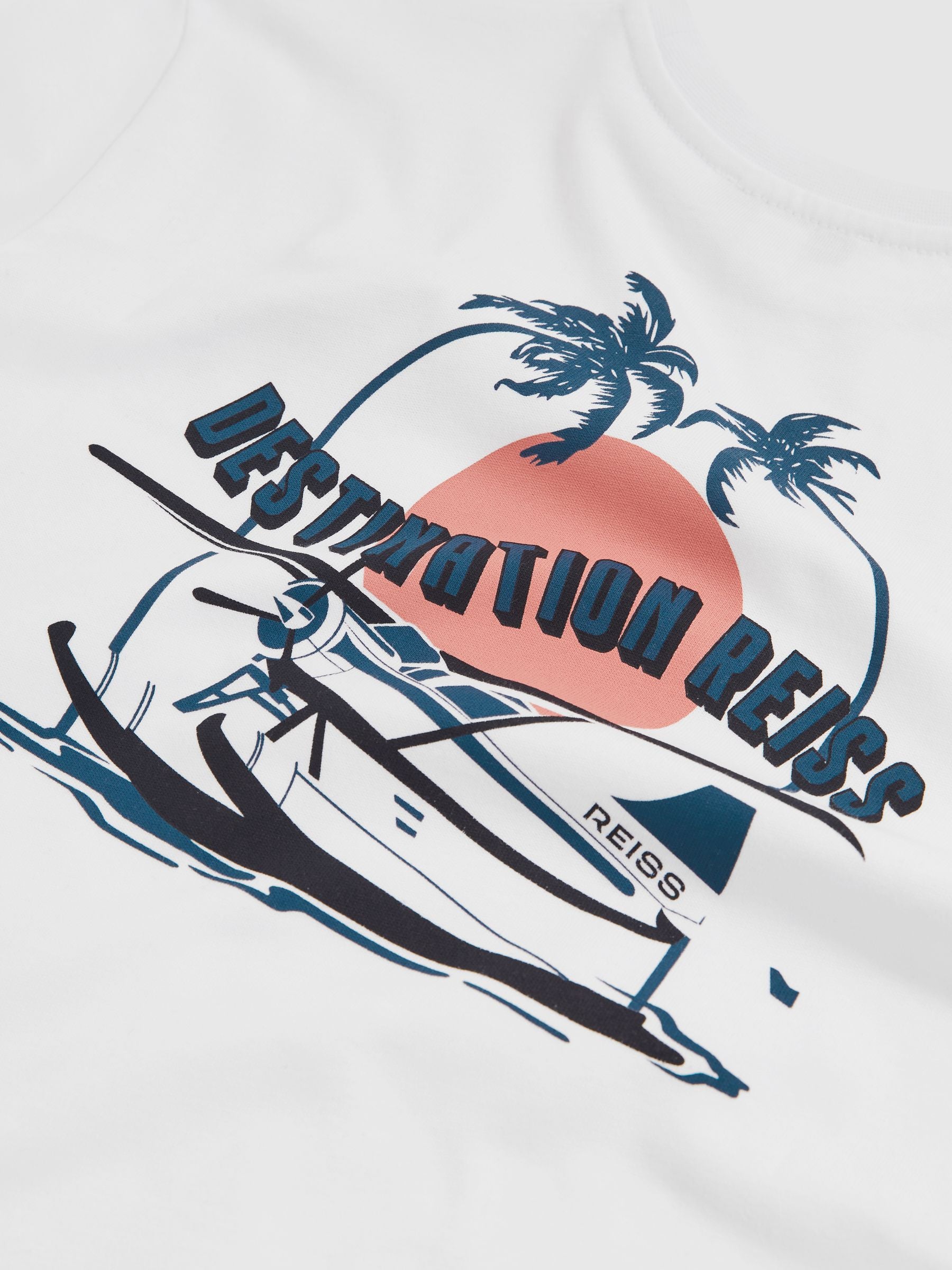 Dsiney Kidz - Reiss White/Multi Jimmy 3-9 yrs Cotton Oversized Graphic-Print T-Shirt image 5