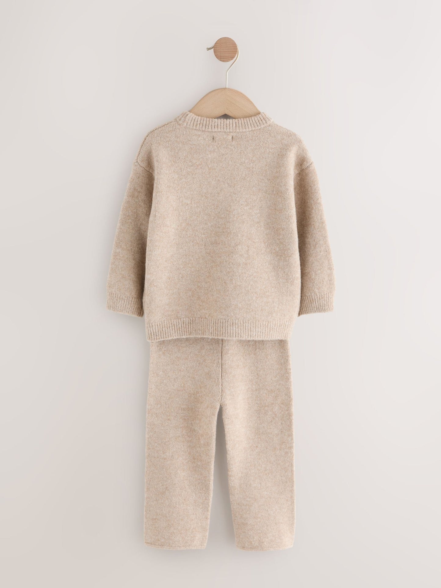 Neutral Knitted Crew Neck Jumper and Joggers Set (3mths-7yrs) image 7