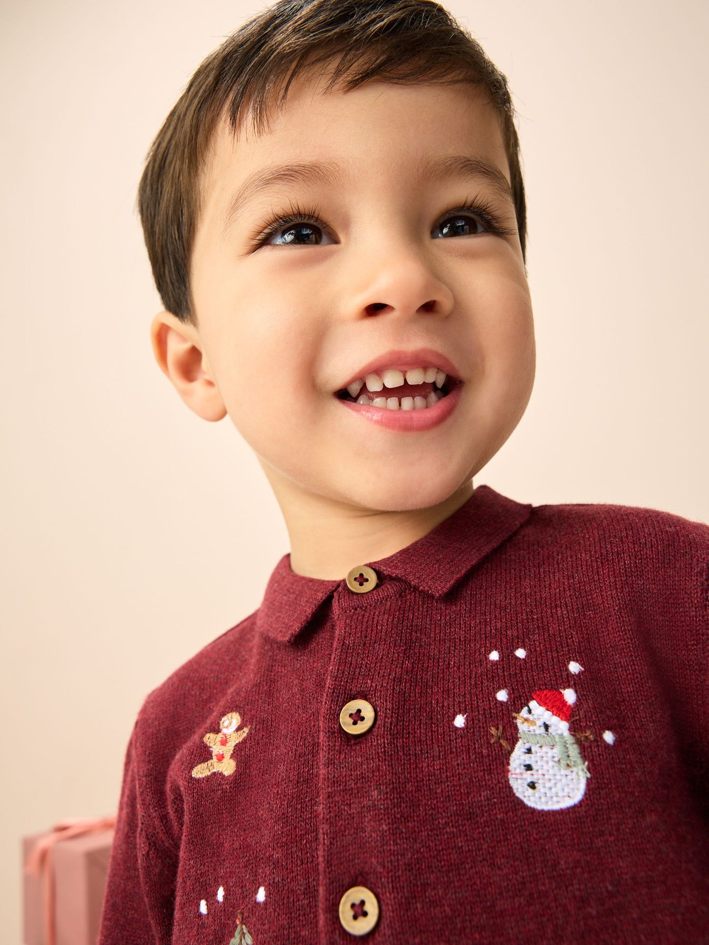Dsiney Kidz - Plum Purple All Over Embroidered Knitted Christmas Polo Shirt (3mths-7yrs) image 3