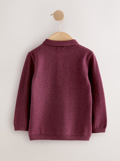 Dsiney Kidz - Plum Purple All Over Embroidered Knitted Christmas Polo Shirt (3mths-7yrs) image 5