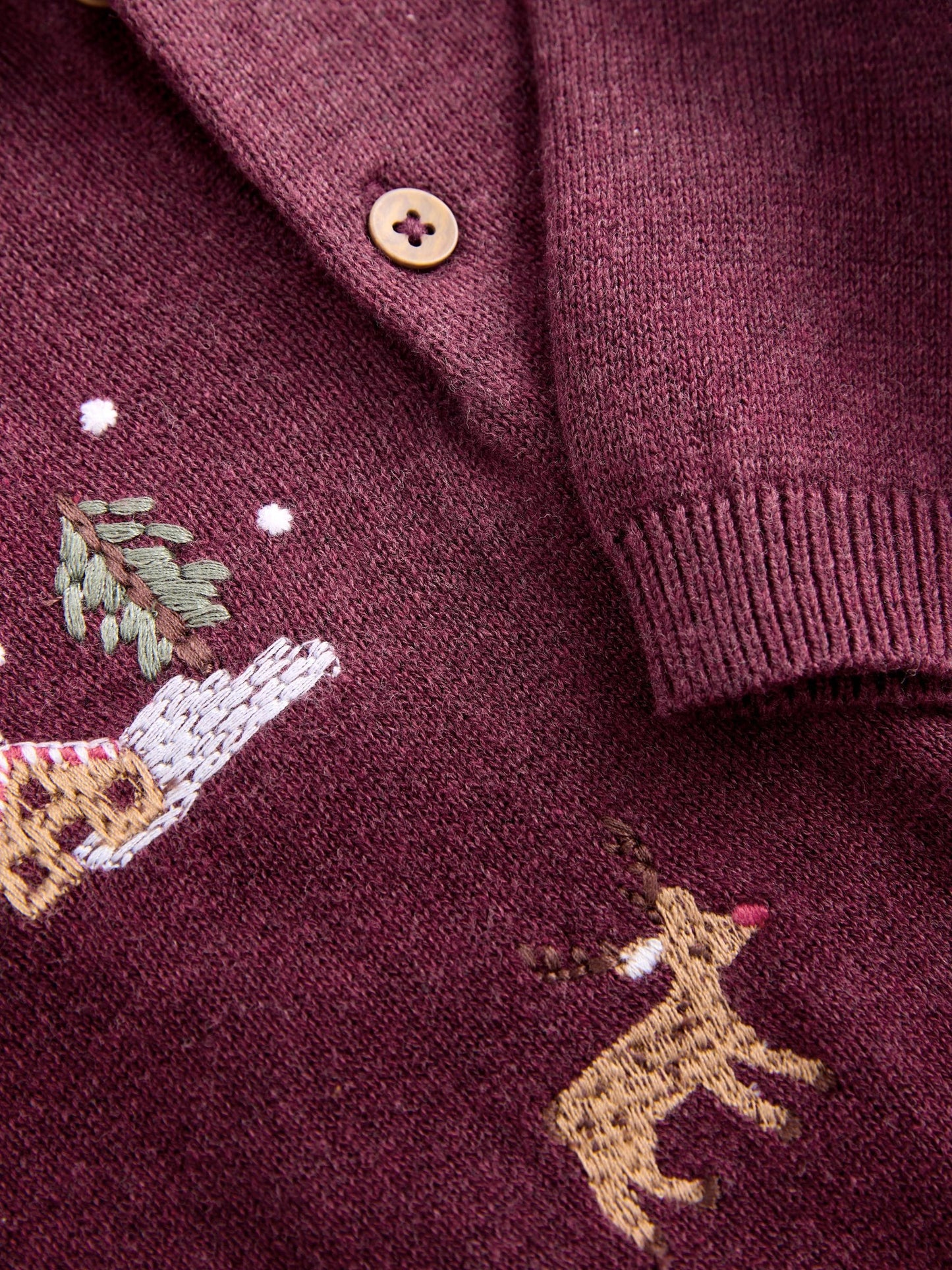 Dsiney Kidz - Plum Purple All Over Embroidered Knitted Christmas Polo Shirt (3mths-7yrs) image 7