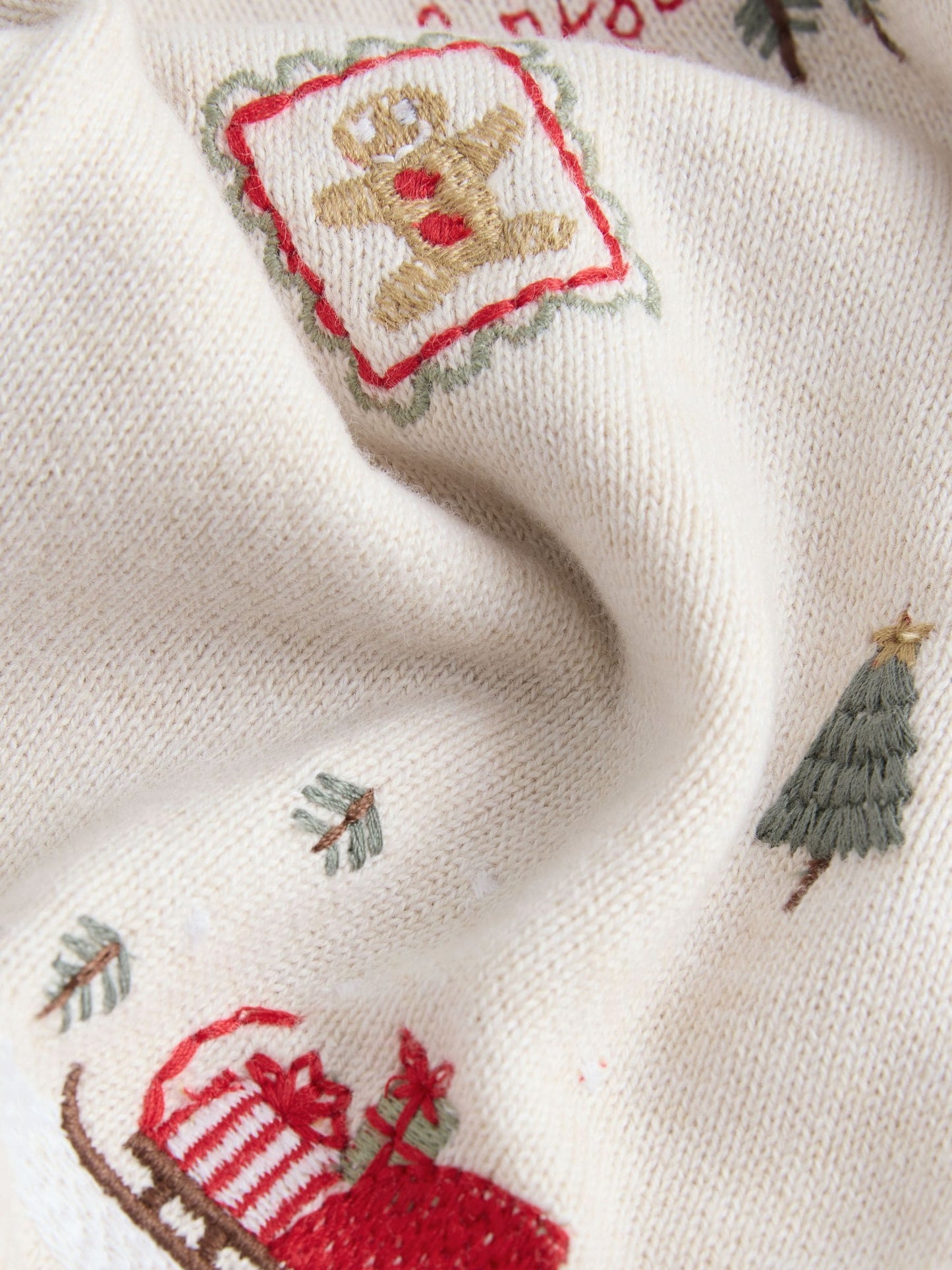 Dsiney Kidz - Cream All Over Embroidered Knitted Christmas Polo Shirt (3mths-7yrs) image 6