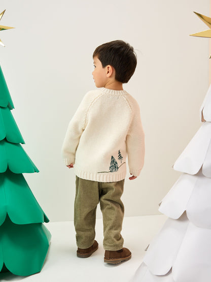 Cream Penguin Pattern Christmas Cardigan (3mths-7yrs) - image 3