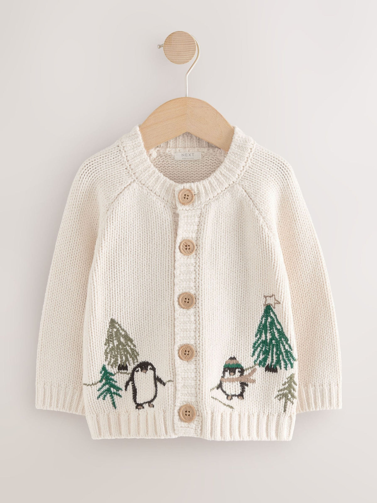 Cream Penguin Pattern Christmas Cardigan (3mths-7yrs) - image 5