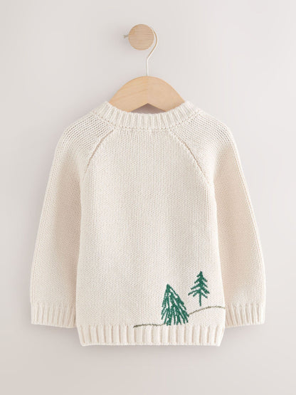 Cream Penguin Pattern Christmas Cardigan (3mths-7yrs) - image 6