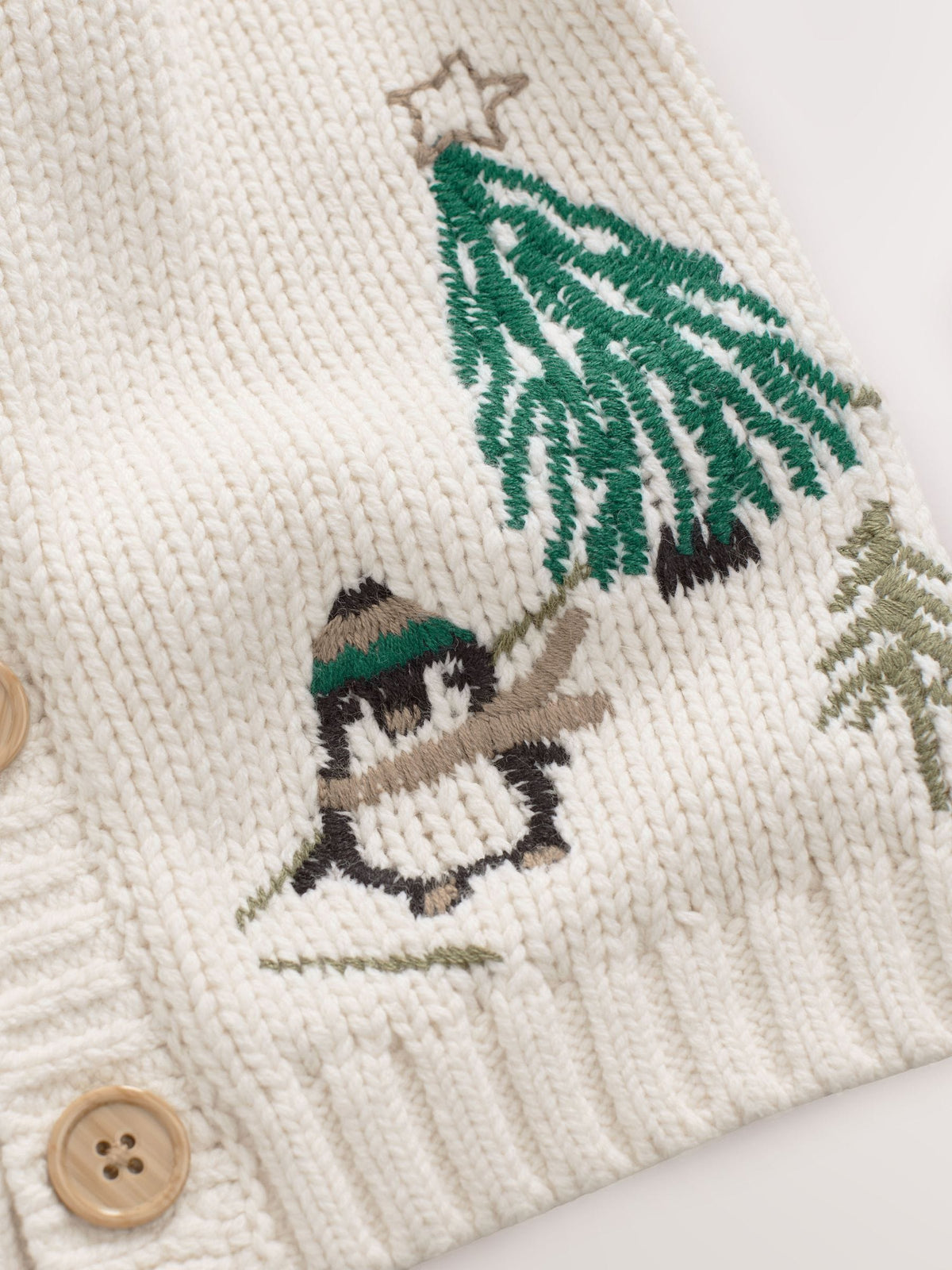 Cream Penguin Pattern Christmas Cardigan (3mths-7yrs) - image 8