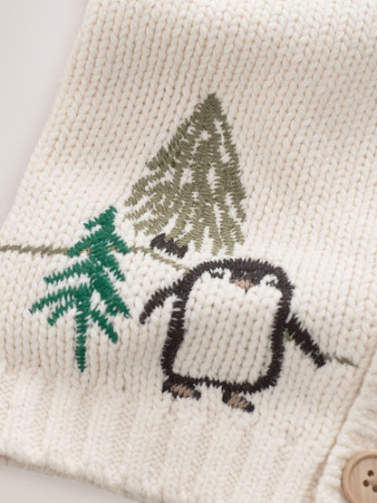 Cream Penguin Pattern Christmas Cardigan (3mths-7yrs) - image 9
