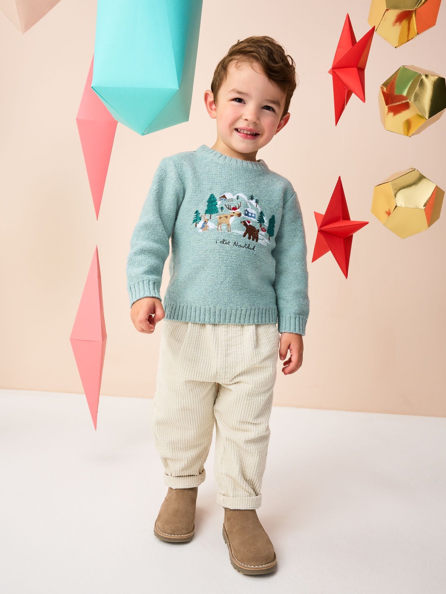 Mineral Blue Knitted Christmas Jumper (3mths-7yrs)