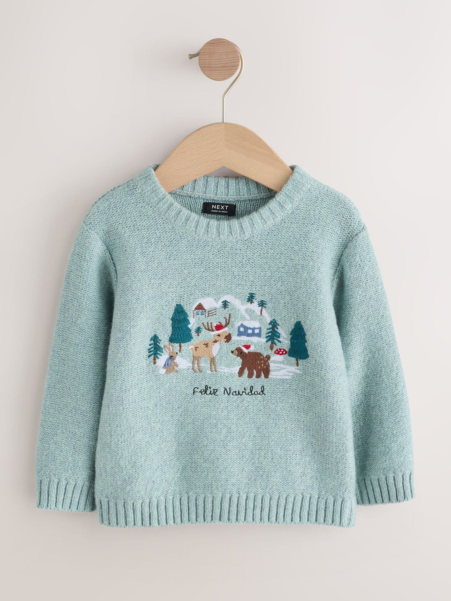 Mineral Blue Knitted Christmas Jumper (3mths-7yrs)