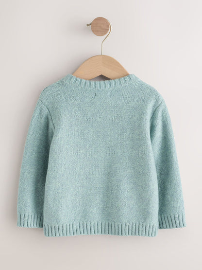 Mineral Blue Knitted Christmas Jumper (3mths-7yrs)