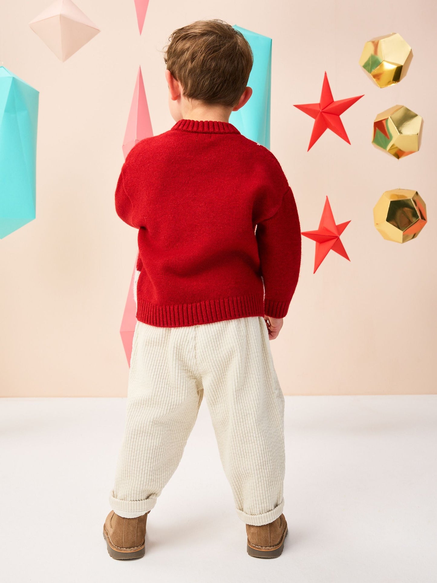 Bright Red Reindeer Knitted Christmas Jumper (3mths-7yrs)