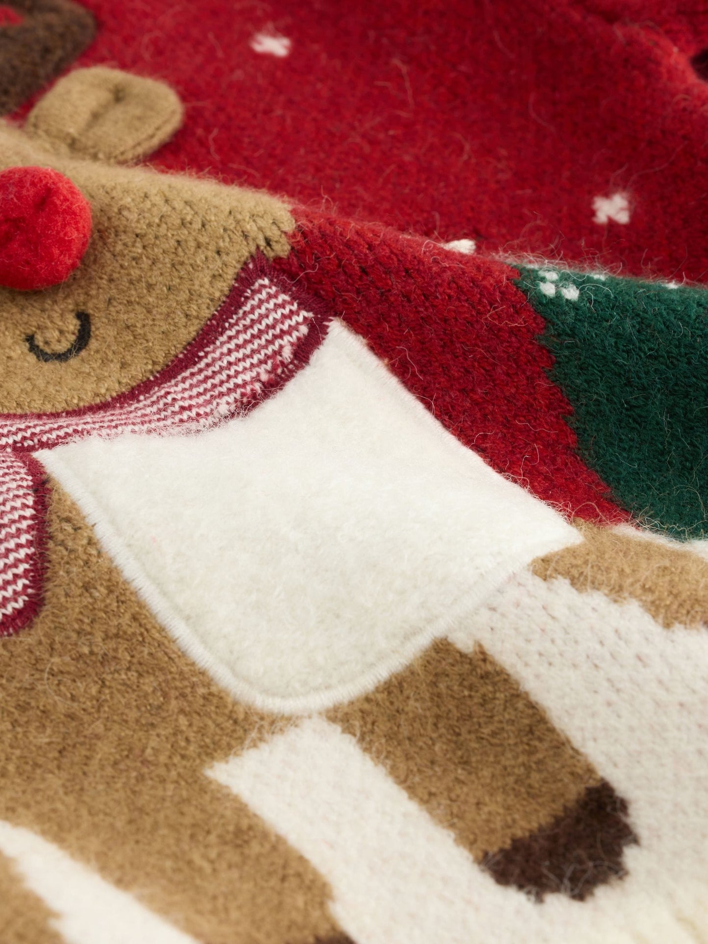 Bright Red Reindeer Knitted Christmas Jumper (3mths-7yrs)