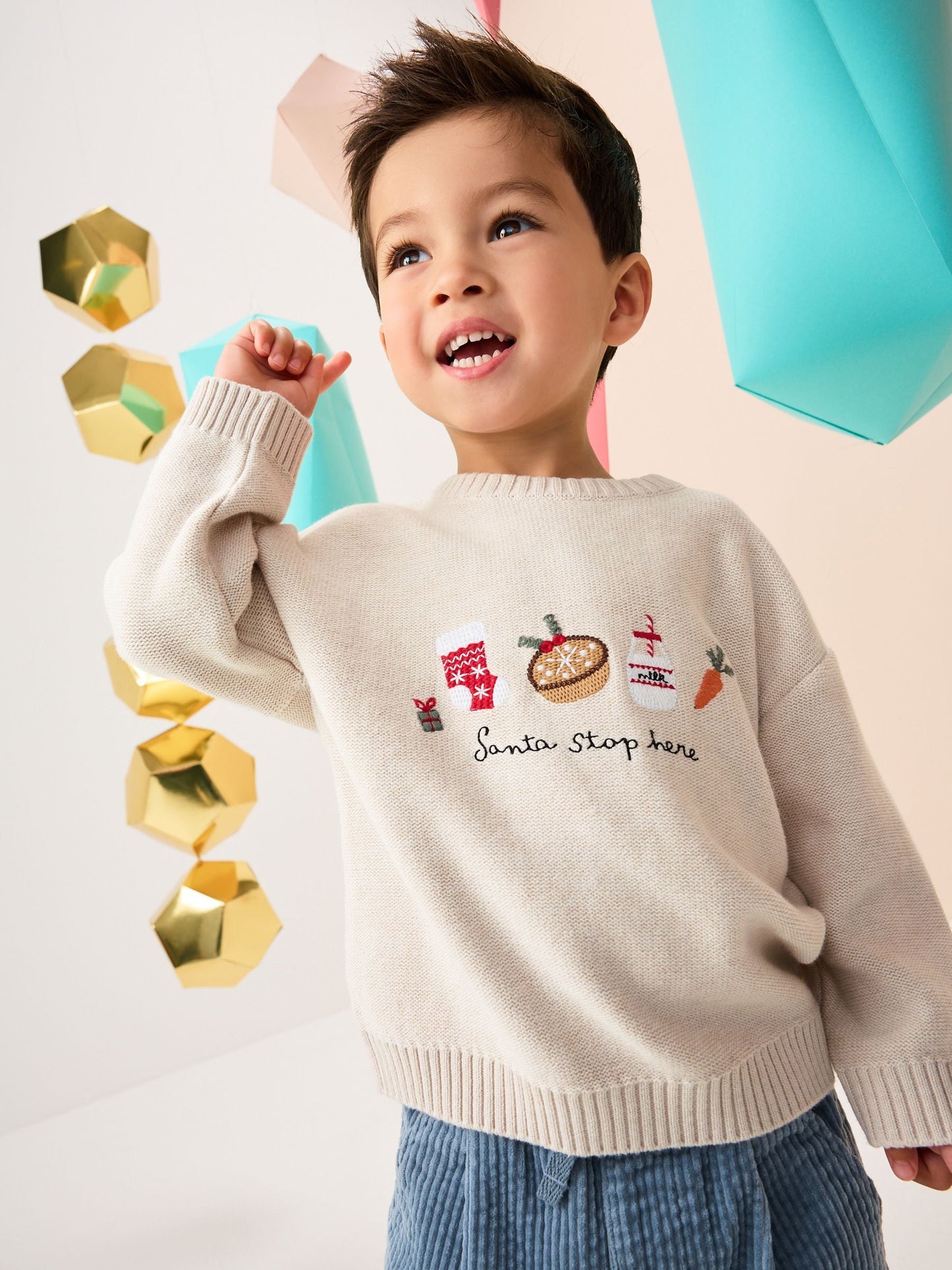 Cream Knitted Christmas Jumper (3mths-7yrs)