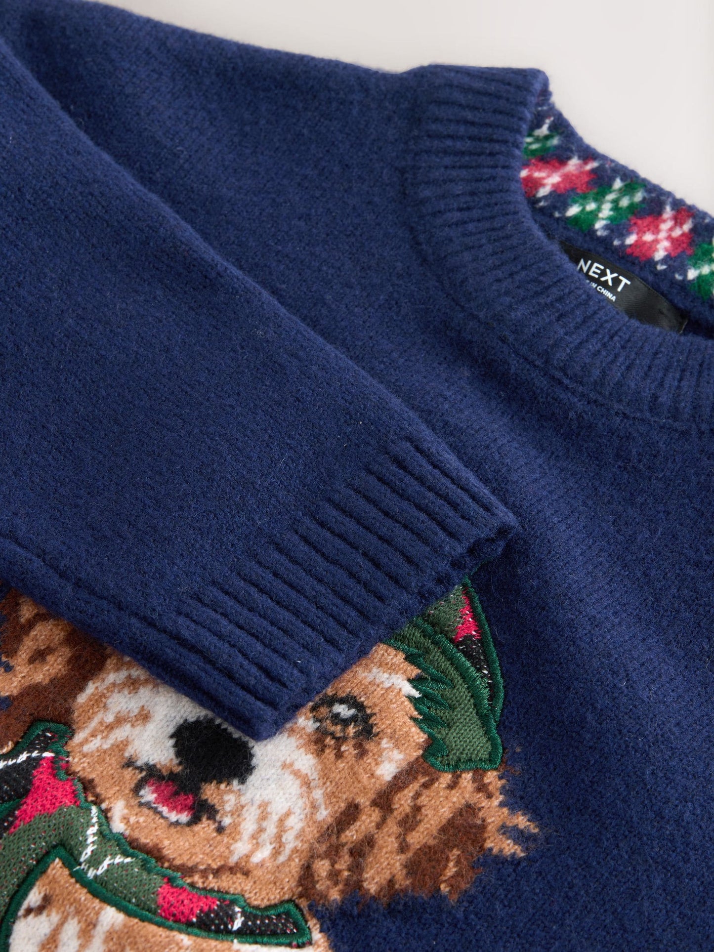 Navy Blue Dog Christmas Jumper (3mths-16yrs)