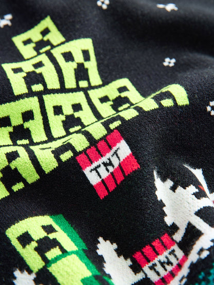 Black Minecraft Christmas Jumper (3-16yrs)