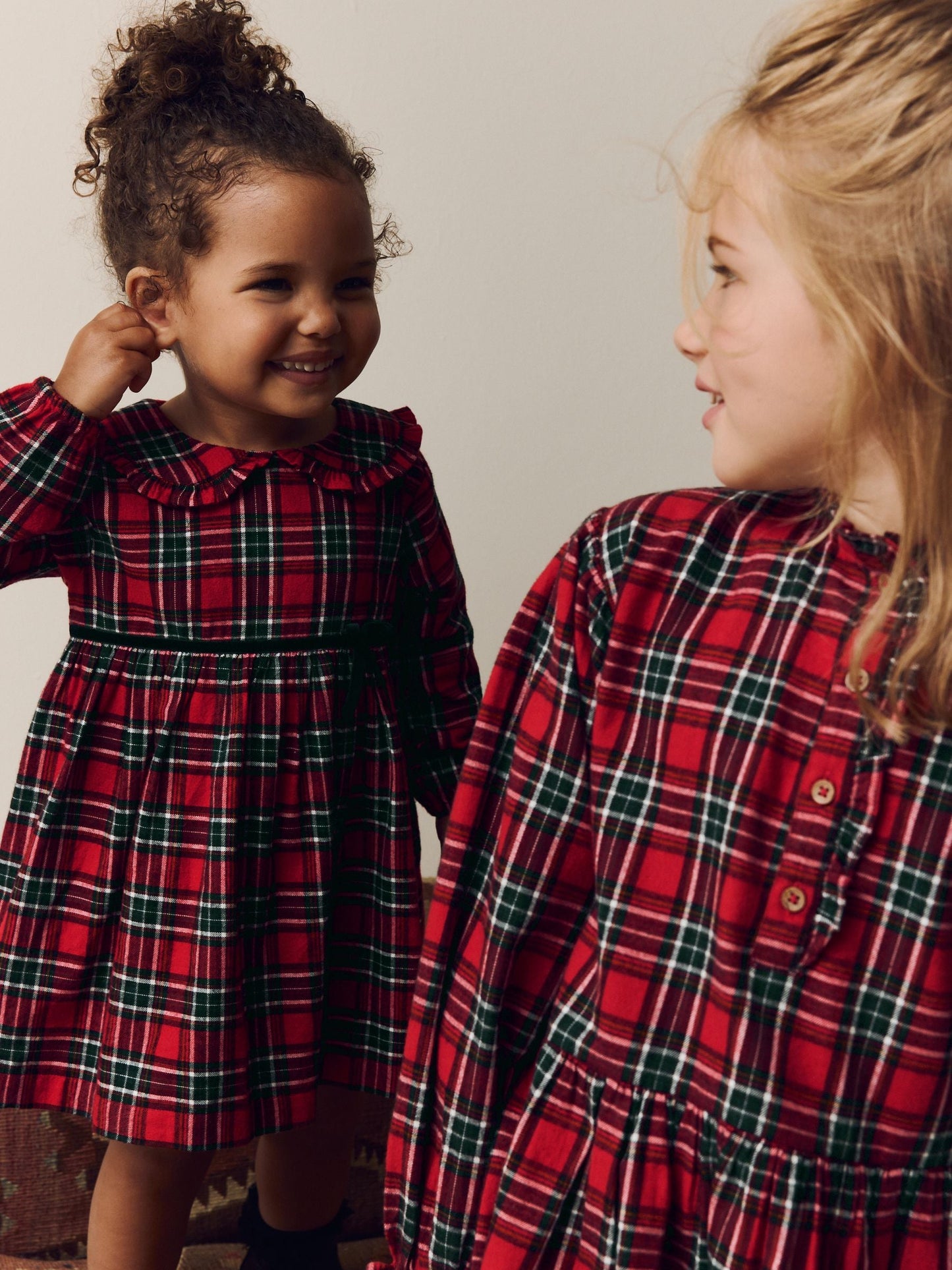 Red Check Long Sleeve Collar Dress (3mths-8yrs)
