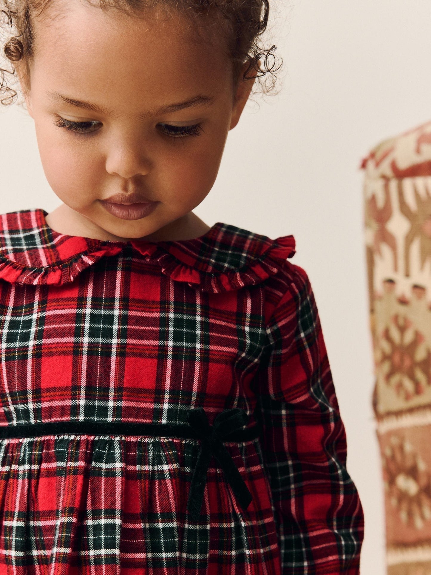 Red Check Long Sleeve Collar Dress (3mths-8yrs)