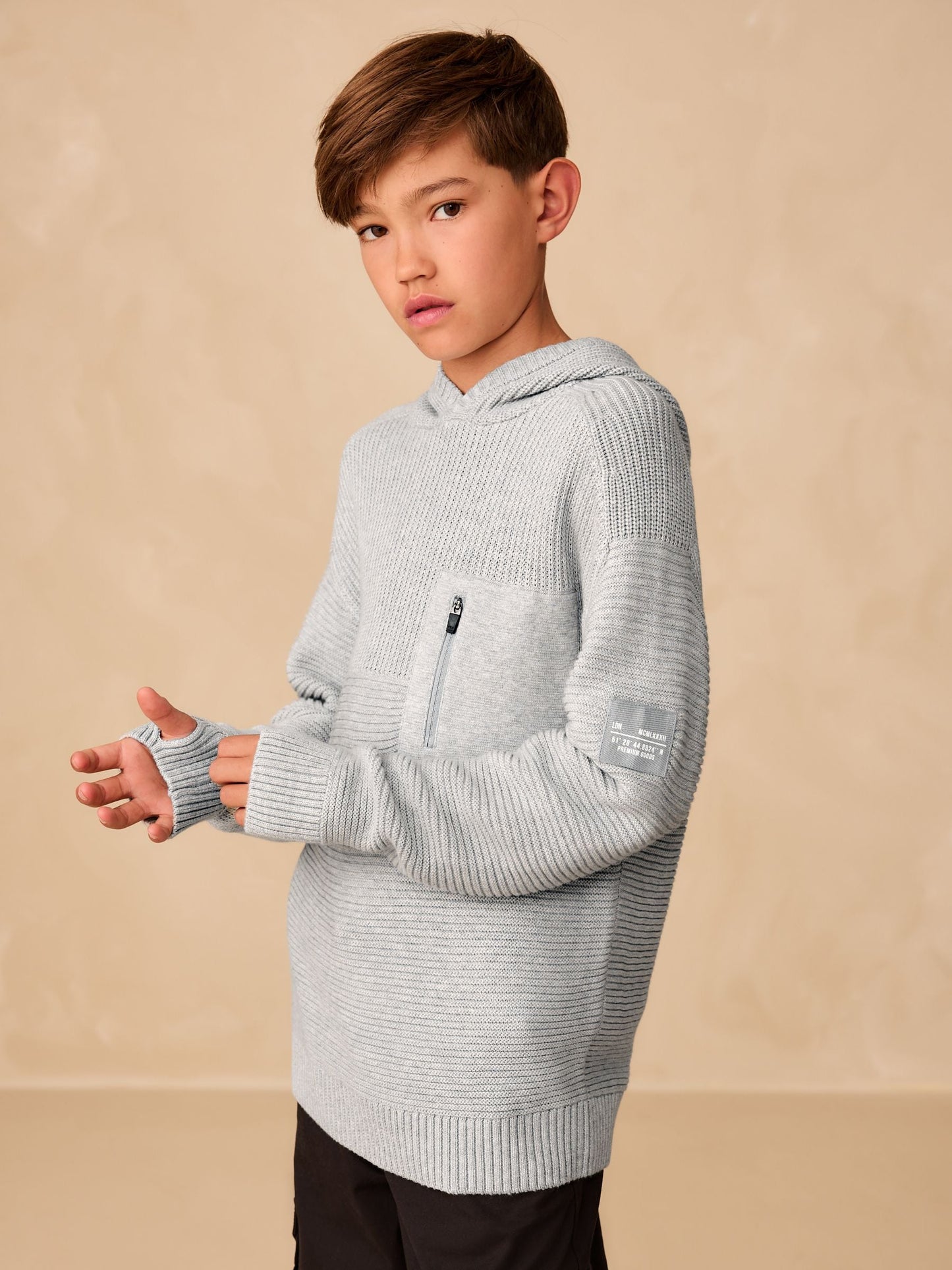 Dsiney Kidz - Grey Utility Knitted Hoodie (3-16yrs) image 2