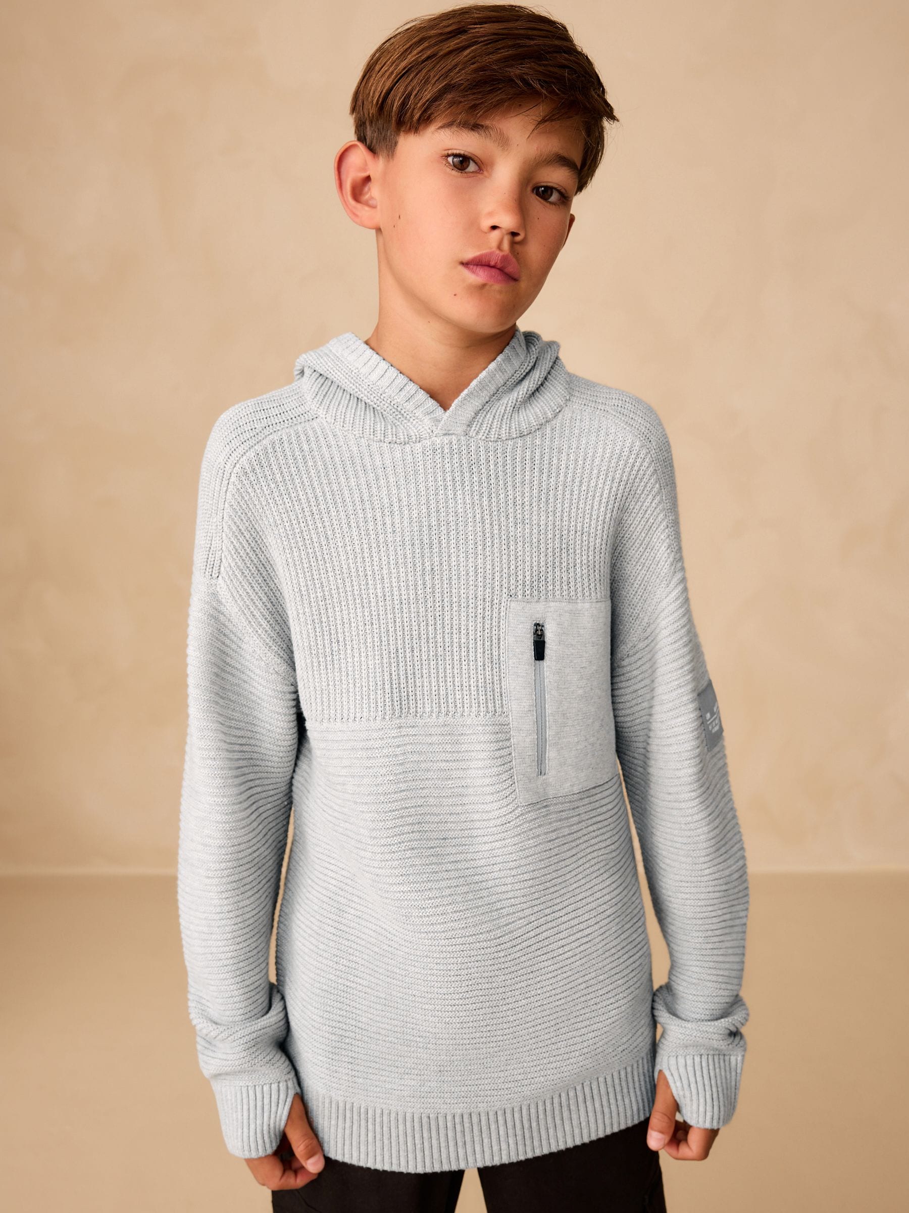 Dsiney Kidz - Grey Utility Knitted Hoodie (3-16yrs) image 3