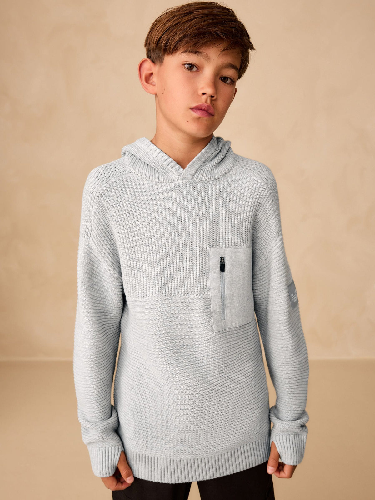 Dsiney Kidz - Grey Utility Knitted Hoodie (3-16yrs) image 3